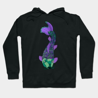 Green and Purple Koi Fish Hoodie